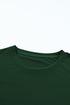 Soft Stretch Solid Crew Neck Rolled Cuff Relaxed Tee